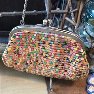 Vintage, Colorful, Sequin Clutch Bag